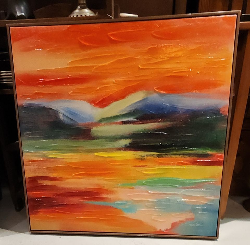 An Amazing Sunset. Postmodern Abstract impressionist impasto-style giclee oil painting (1 of 1)