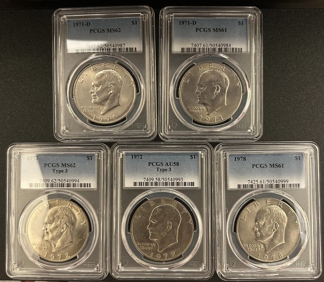 5 Ike Dollars PCGS (1 of 2)