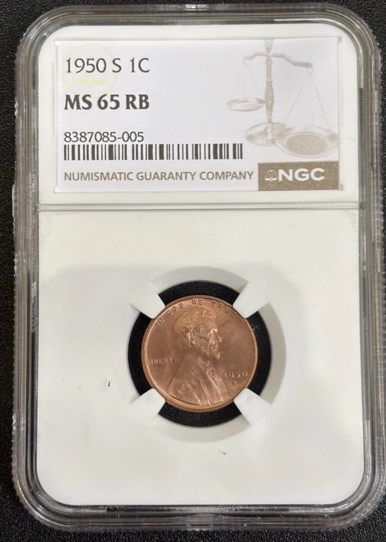 1950 S Wheat Cent - NGC MS 65 RB - Sweet Coin! (1 of 2)