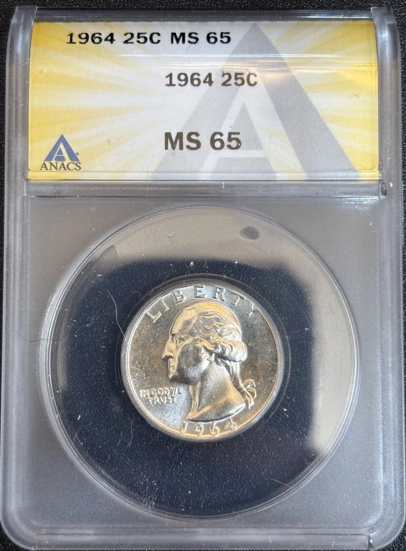 1964 Washington Silver Quarter ANACS MS5 - Amazing Luster! (1 of 2)
