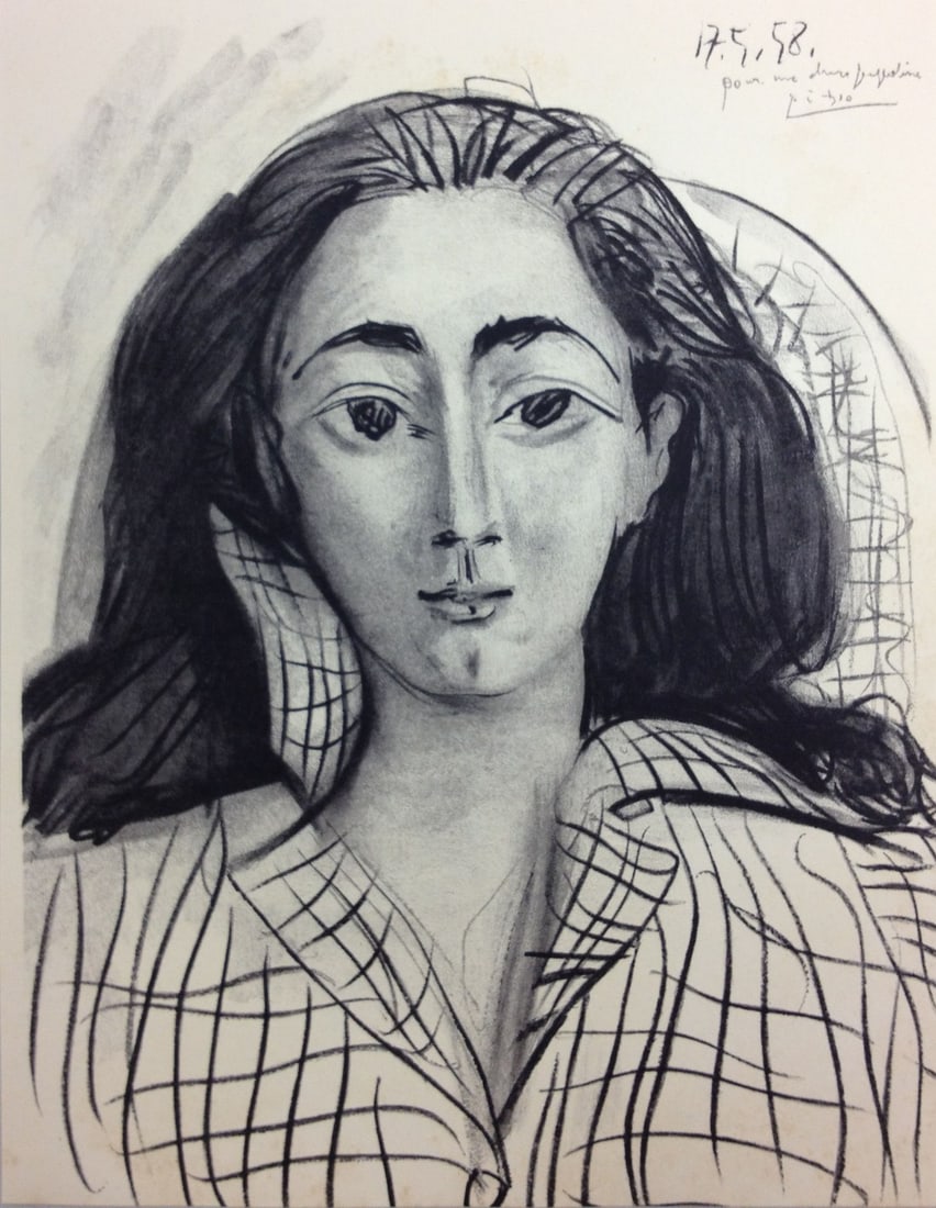 Picasso Lithograph Pour Jaquelin Signed & dated in plate 1958 (1 of 1)