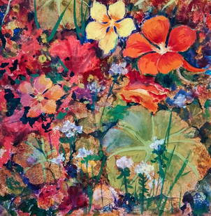 Oil painting Summer flowers Vitaly Duhnevich: №Duhn 57 "Summer Flowers" by Vitaly Duhnevich bursts with vibrant energy, celebrating the lush abundance of nature in full bloom. In this joyful composition, colorful blossoms — in shades