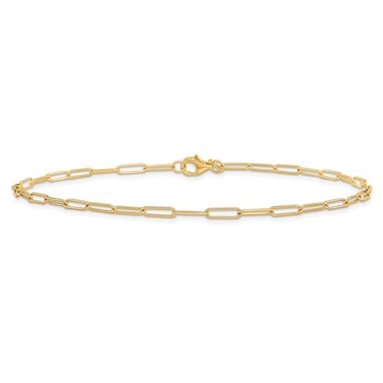 Q-10 Kt Polished Fancy Link Anklet (1 of 4)
