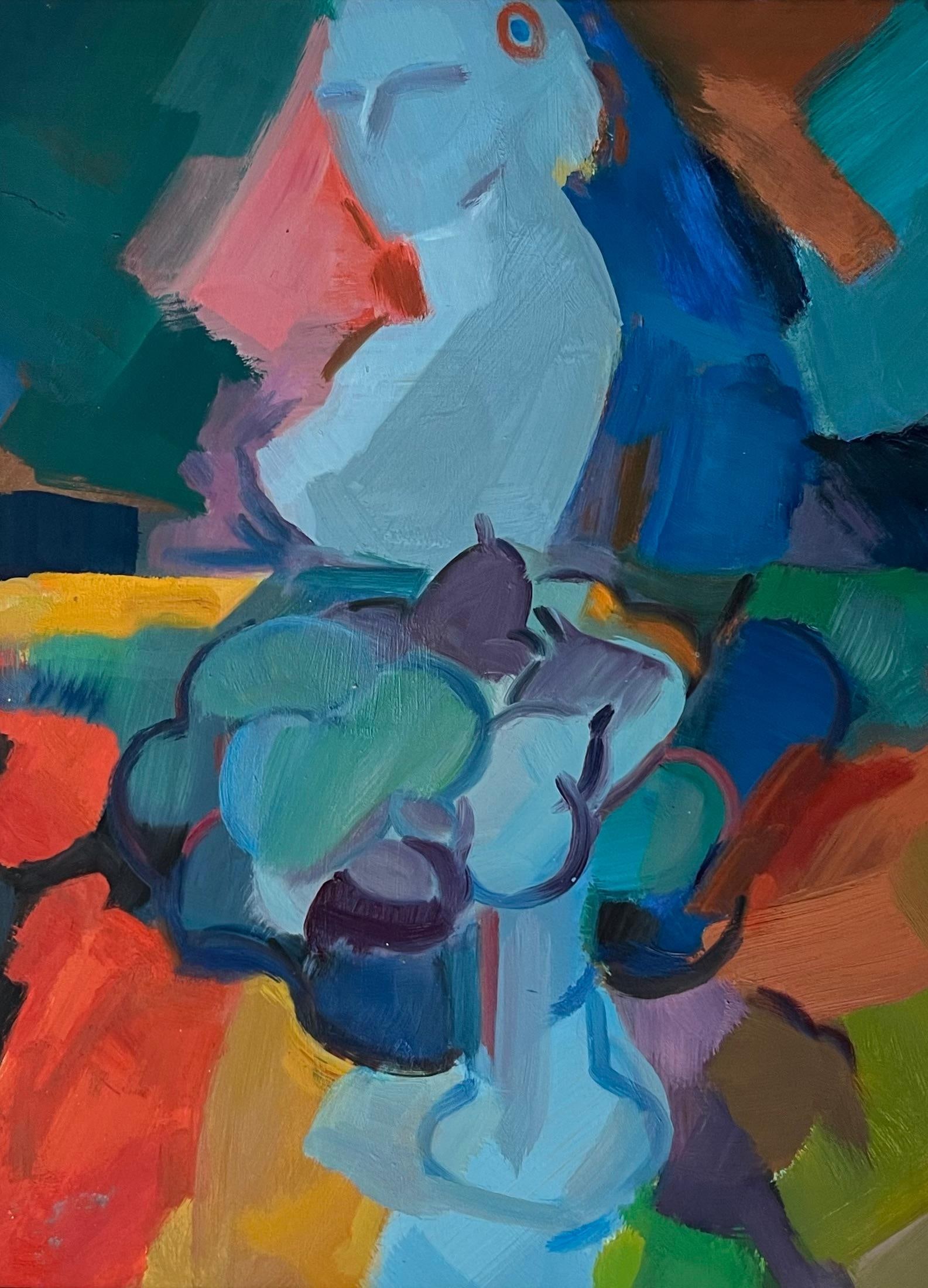 Original Oil Painting of Abstract Still Life with Female Bust and Fruit Bowl: About the Item Title: Original Oil Painting of Abstract Still Life with Female Bust and Fruit Bowl Artist: Roland Pichard Medium: Oil on oil paper, mounted on card Size: 13 (height) x 9.5 (width), (In