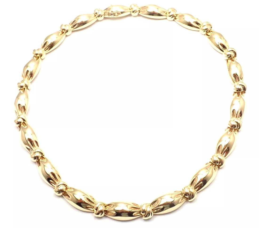Van Cleef & Arpels 18k Yellow Gold Knotted Link Necklace (1 of 8)