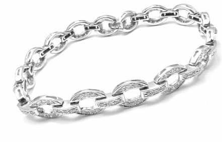 Damiani 18k White Gold Diamond Link Tennis Bracelet