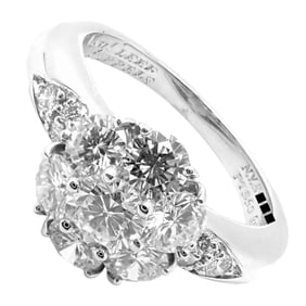 Van Cleef & Arpels Platinum Diamond Fleurette Flower Ring
