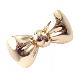 Van Cleef & Arpels 18k Yellow Gold Bow Design Pin Brooch