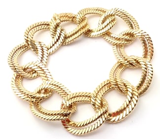 Verdura 18k Yellow Gold Rope Link Bracelet