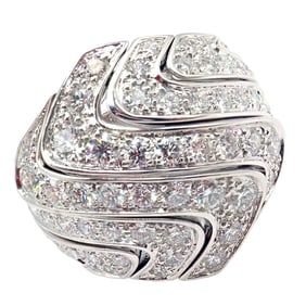 Cartier 18k White Gold Diamond Waves Large Ring