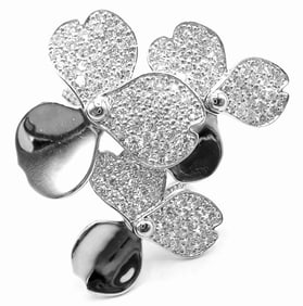 Tiffany & Co Paper Flowers Platinum Diamond Large Ring