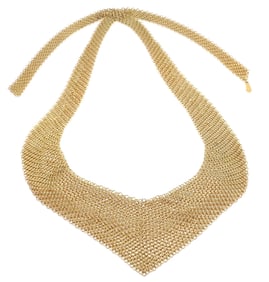 Tiffany & Co Peretti 20k Yellow Gold Mesh Bib Scarf Necklace
