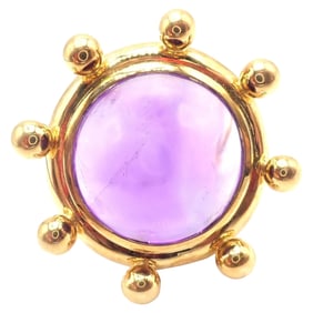 Tiffany & Co Paloma Picasso 18k Yellow Gold Large Amethyst Pin Brooch