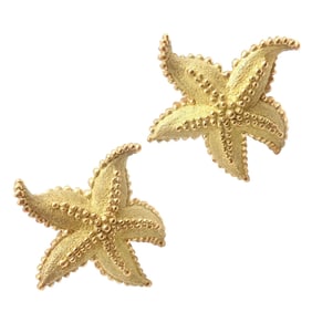 Vintage Tiffany & Co Starfish 18k Yellow Gold Large Earrings