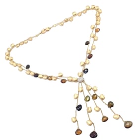 Marco Bicego 18k Yellow Gold Confetti Diamond Topaz Tassel Necklace