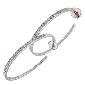 Tiffany & Co Platinum Metro Diamond Large Inside Out Hoop Earrings