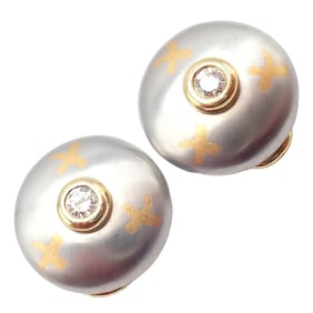 Tiffany & Co Platinum + 18k Yellow Gold Picasso Diamond X Earrings