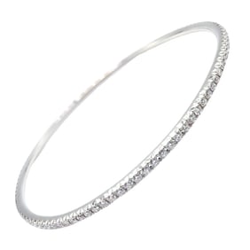 Tiffany & Co Metro 18k White Gold Full Diamond Bangle Bracelet