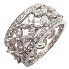 Tiffany & Co Platinum 2.34ctw Diamond Victoria Wide Band Ring sz 5.5