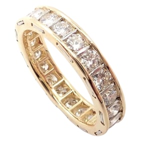 Vintage Cartier Stitches 18k Gold Diamond Eternity Band Ring Size 5