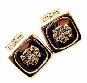 Piaget 18k Yellow Gold Coat Of Arms Cufflinks