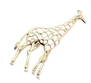 Mikimoto 18k Yellow Gold Large Giraffe Pin Brooch
