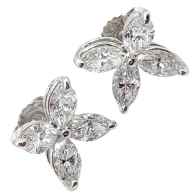 Tiffany & Co Platinum Victoria Marquise Cut Diamond Large Earrings