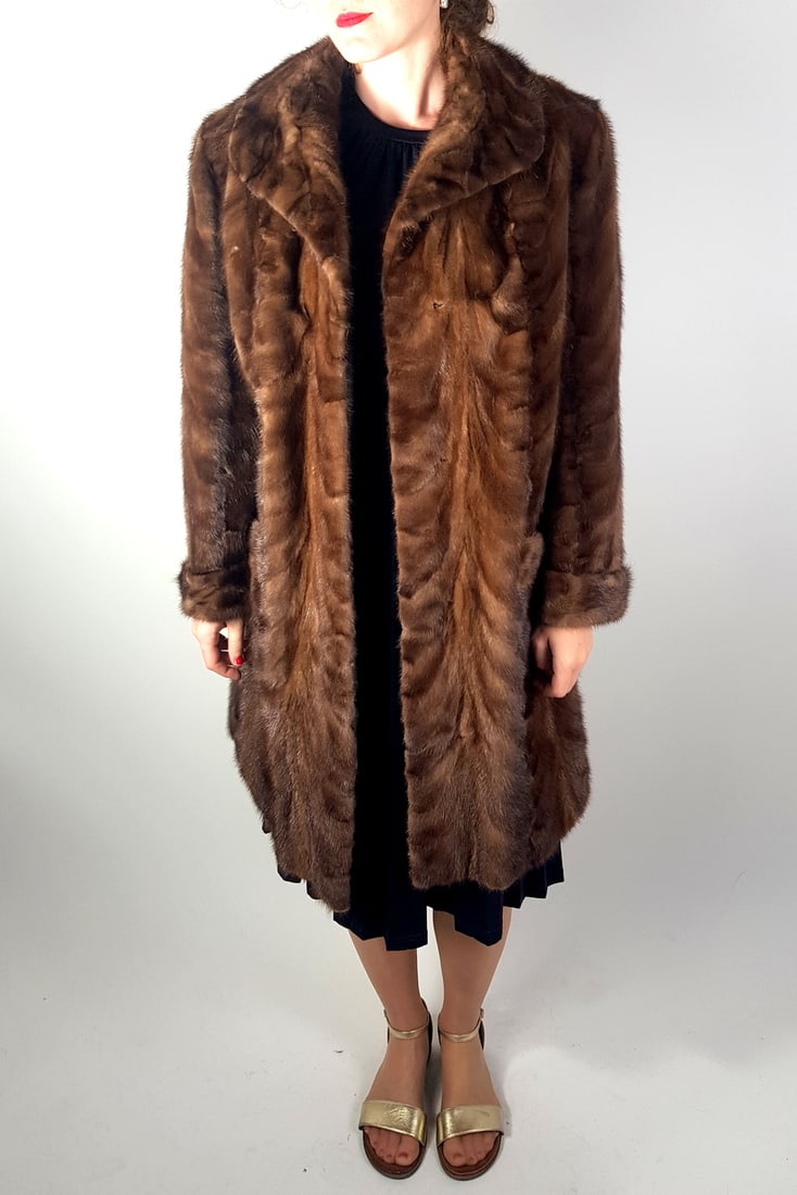 BROWN MINK FUR JACKET EU: XL ; US: 18 (1 of 10)