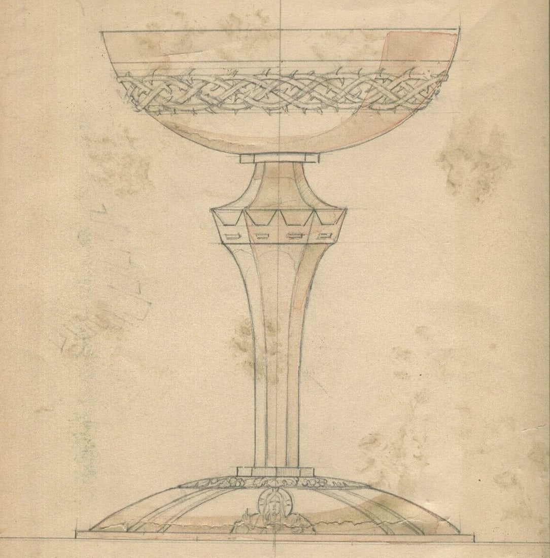 Antique Art Nouveau Original Drawing Vase, Cup, Goldsmith, Decoration Object: Art Nouveau Drawing Vase, Cup, Goldsmith, Object Pencil on paper 31.5 x 25 cm stains, folds, tears Reserve: $50.00 Shipping: Domestic: Flat-rate of $17.00 to anywhere within the contiguous U.S.
