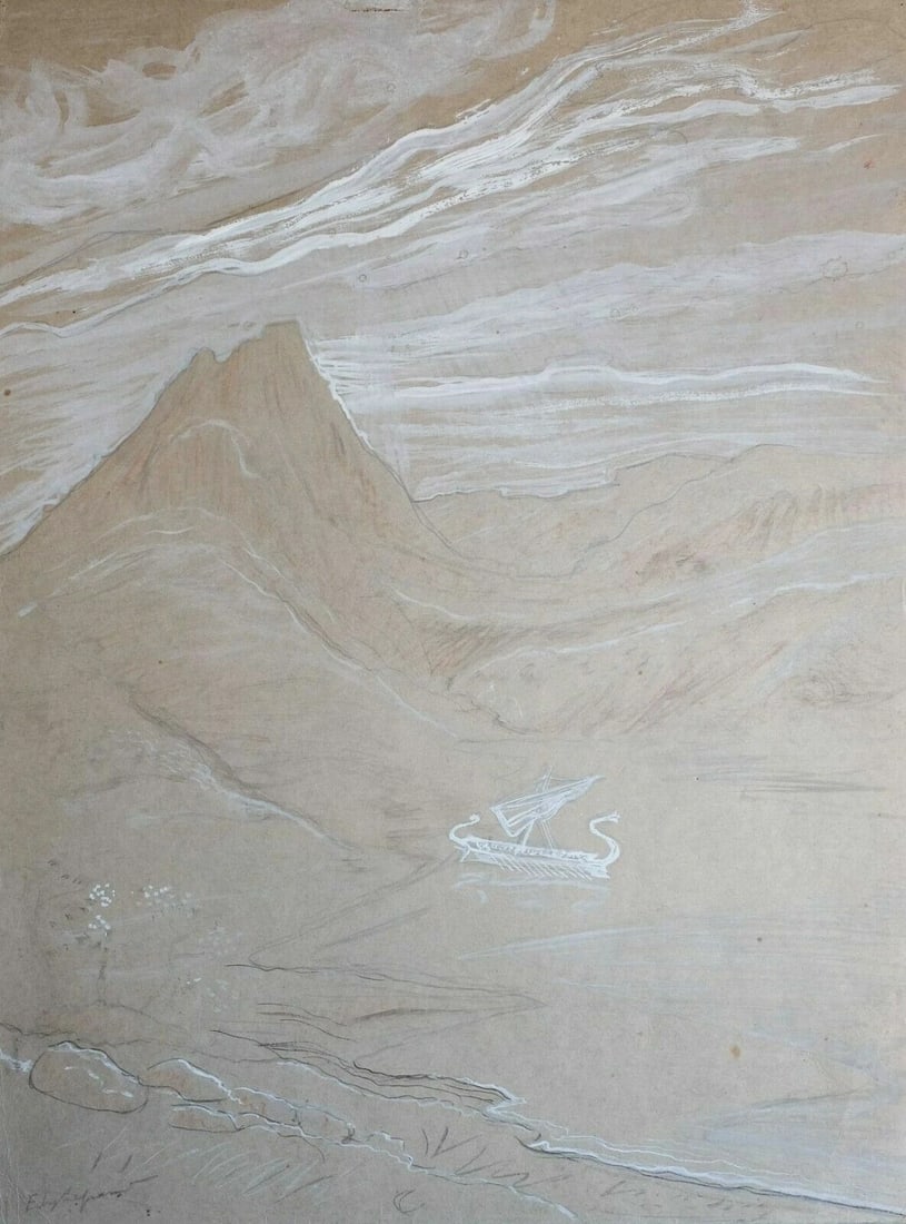 Antique Pencil Drawing signed Edouard Léon Louis LEGRAND (1892-1970) Faust II: Drawing signed Edouard LŽon Louis LEGRAND (1892-1970) Faust II Pencil and gouache on paper 32,5 x 25 cm Signed n¡14 Reserve: $50.00 Shipping: Domestic: Flat-rate of $17.00 to anywhere within the c