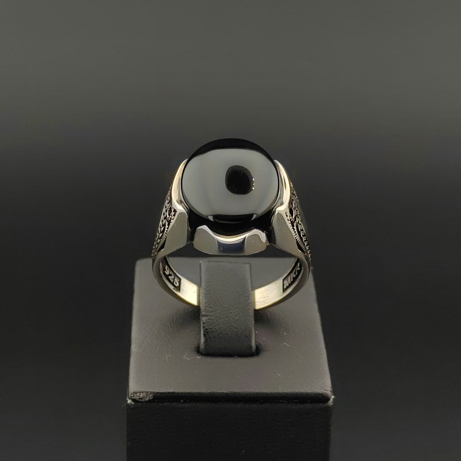 925 Silver Men's Ring With Black Onyx (1 of 8)