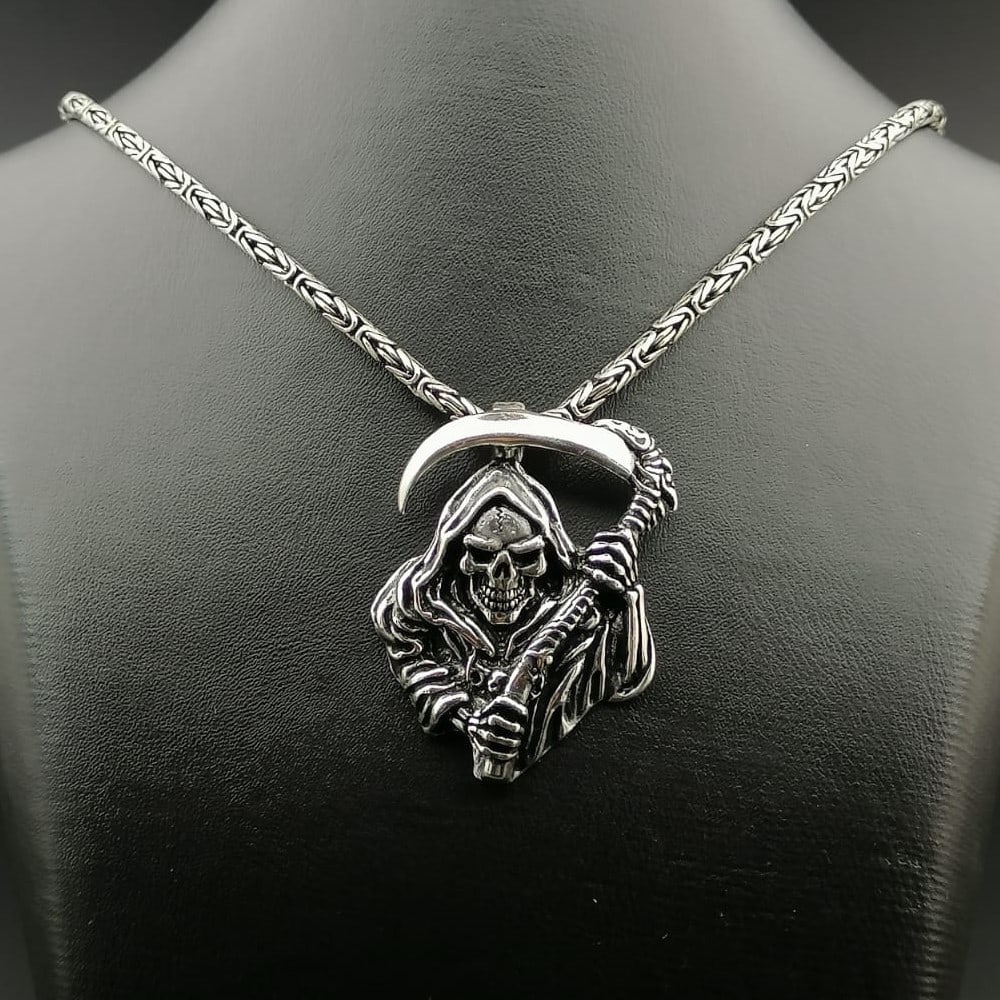 925 Silver Chain with Grim Reaper Pendant (1 of 9)