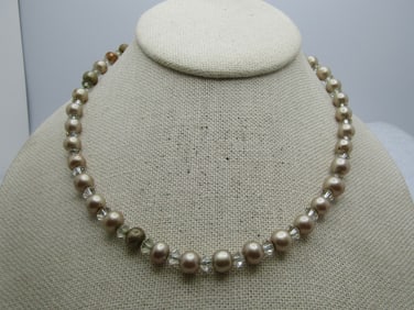 Vintage Clear Rhinestone Oval Brooch, 1960's