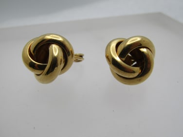 Vintage Monet Love Knot Earrings, Clip, 1970's-1980's