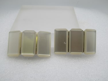 Vintage Pair of White Thermoset Shoe Buckles, 1980's