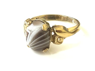 Vintage Agate 1/20 10k Gold RIng