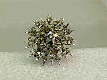 Vintage Rhinestone Eastern Star Brooch, 1950's-1960's