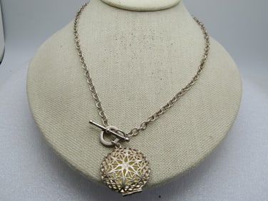 Vintage Locket Necklace, 18", Toggle Clasp, 1980's-1990's