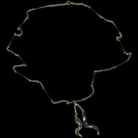 Vintage Italian Two Tone Cornuto/ Horn Fancy Necklace