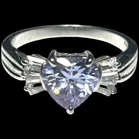 Estate Pink/Purple Topaz Heart Ring