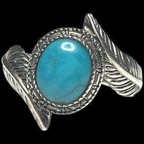 Estate Bradford Exchange Free Spirt Turquoise Sterling Silver Ring