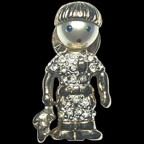 Vintage Carolee Little Boy Crystal Brooch