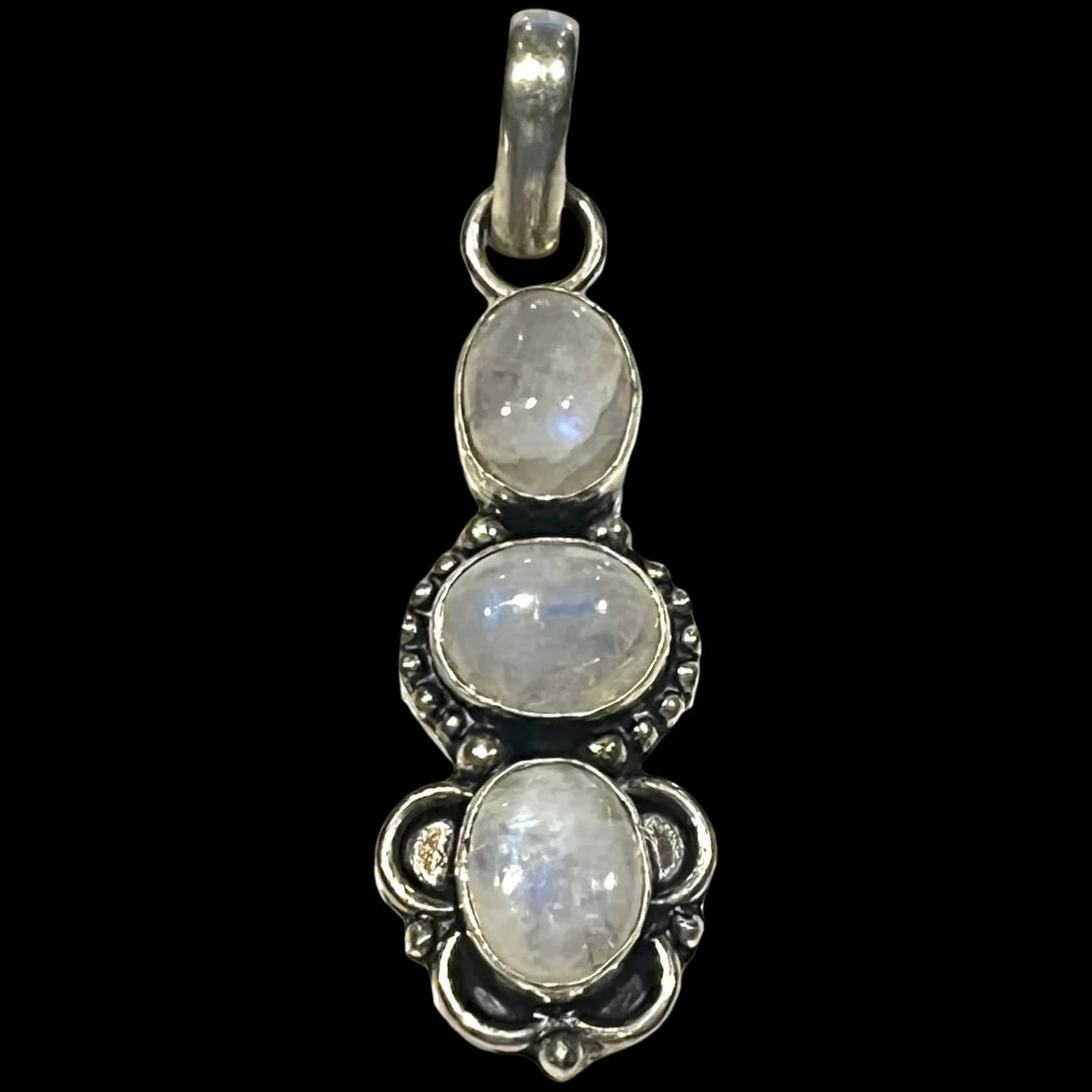 Estate Sterling Silver Moonstone Pendant/ Charm (1 of 4)