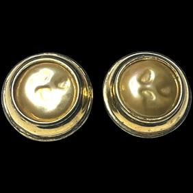 Vintage Carolee Mother of Pearl Sterling Silver Gold Tone Clip Earrings