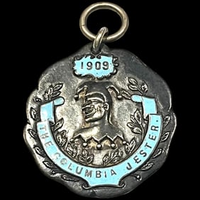 Rare 1909 The Columbia University Jester Sterling Silver Business Manager Metal