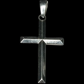 Vintage Oversized Sterling Silver Cross Pendant