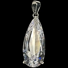Estate Sterling Silver Oversized Teardrop Pendant