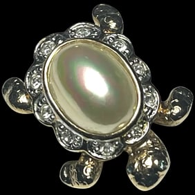 Vintage Carolee Crystal Turtle Brooch