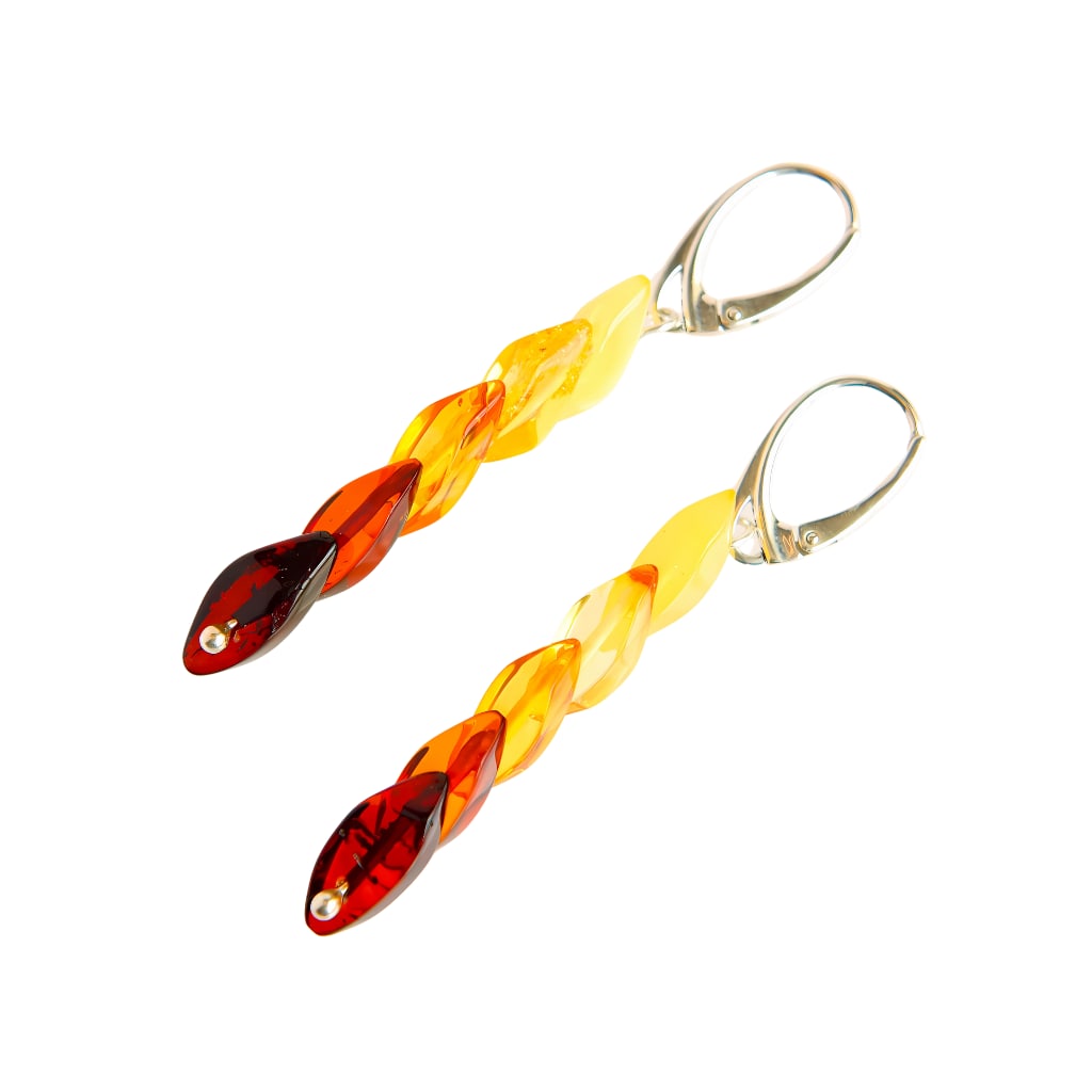 Baltic Amber Rainbow Earrings with 925 Sterling Silver (1 of 3)