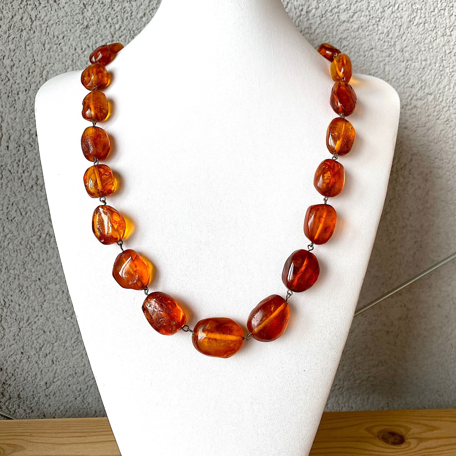 Marvellous Vintage Amber Necklace made from Natural shaped Amber beads (1 of 10)
